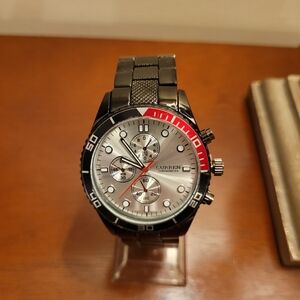 Brand New Curren Black and Silver Chronograph Men's Watch
